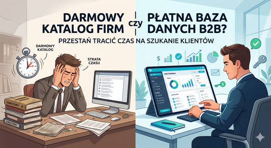 Darmowy katalog firm czy płatna baza danych B2B? Przestań tracić czas na szukanie klientów