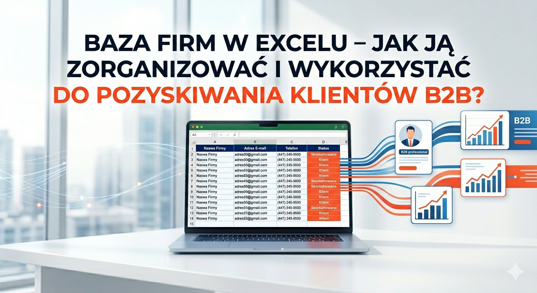 Gotowa baza firm w Excelu ułatwiająca pozyskiwanie klientów B2B i automatyzację sprzedaży