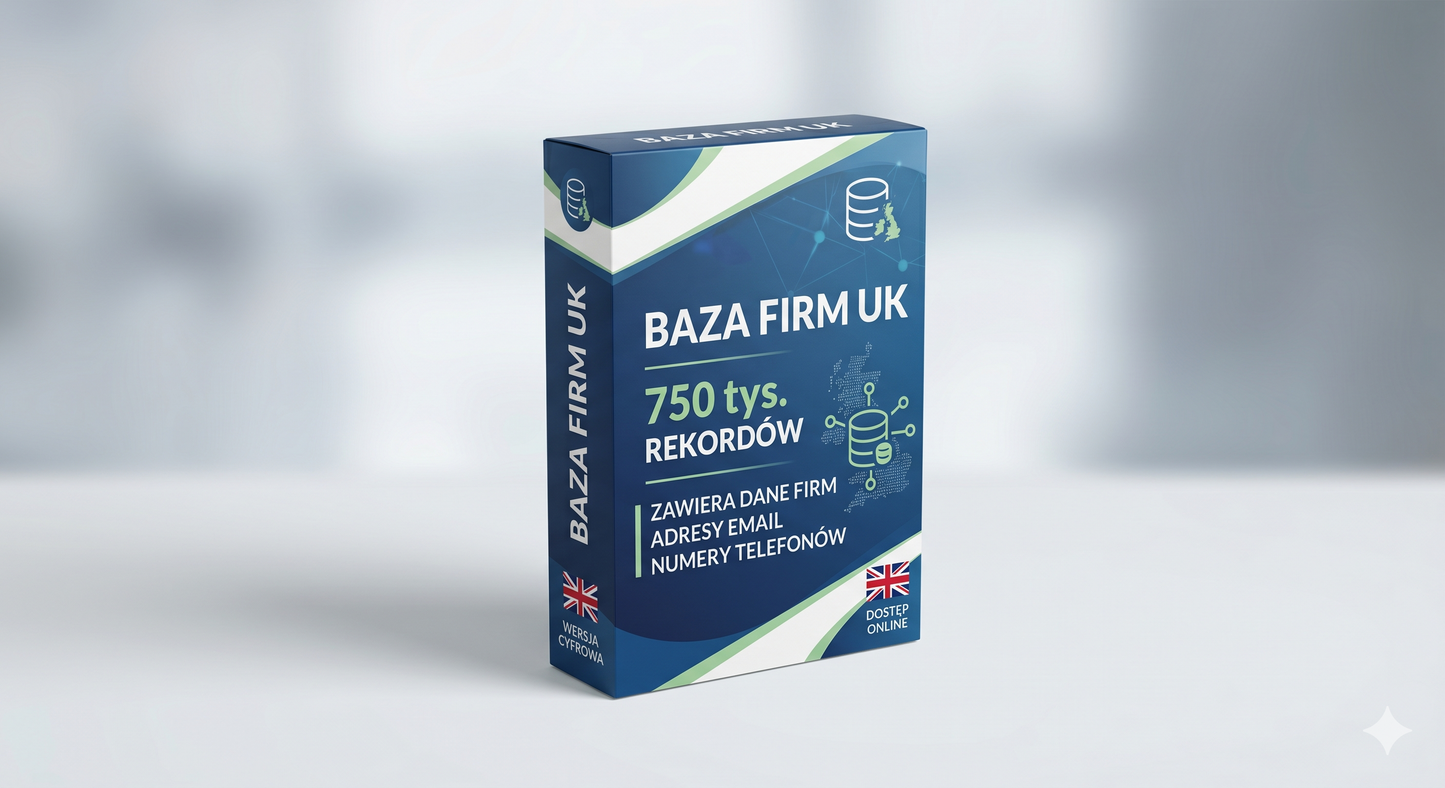 Baza Firm UK 2026 – 750,000 Rekordów B2B (E-mail, Telefon, Stanowiska) | Format Excel